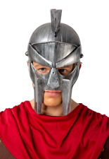 Silver Gladiator Roman Helmet Adults Centurion Plastic Fancy Dress Accessory
