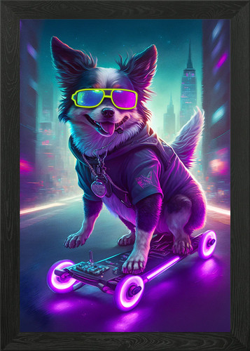 Cute puppies framed - cute, art