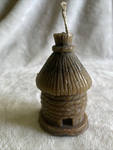 Bee hive skep beeswax candle - bee, hive-skep