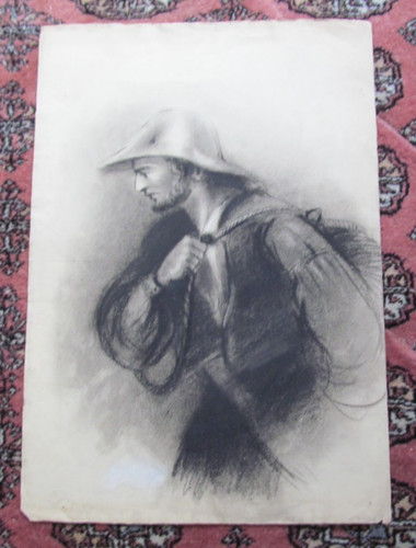 Antique charcoal sketch a - ,
