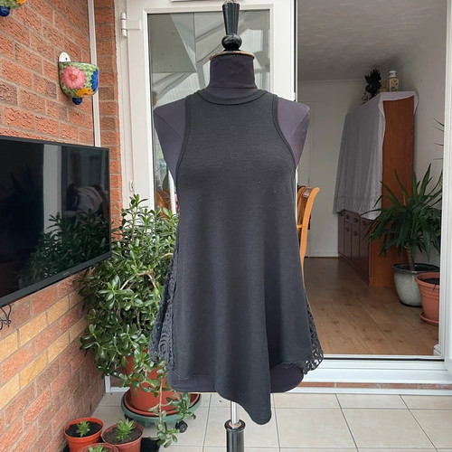 Black crochet detailed - crochet, vest