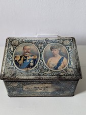 1935 King George V Queen Mary Silver Jubilee Commemorative Tin Box Vintage