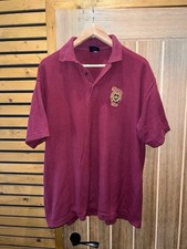 Uneek Classic Hearts of Midlothian Maroon Burgundy Polo Shirt Football Badge Men