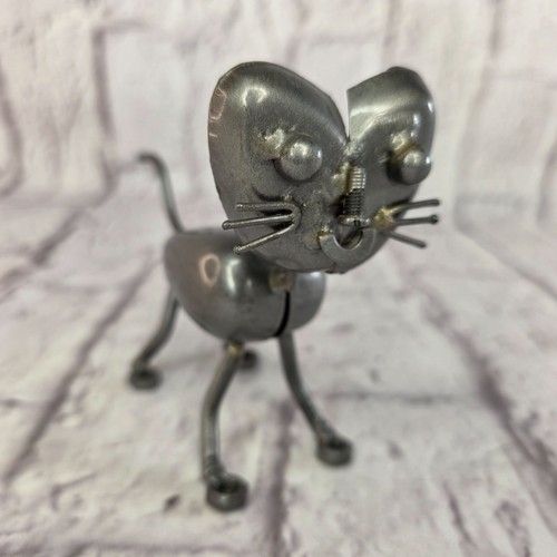 Handcrafted recycled metal cat - handcrafted,