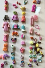 Polly Pocket Clothes  Tops, Dresses, Trousers, Shorts Skirts, Hair (I) 50 Items