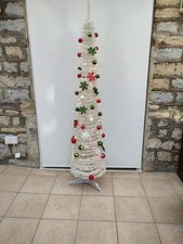 6FT Pop up Pre decorated Slim Christmas Tree complete with lights - 1106