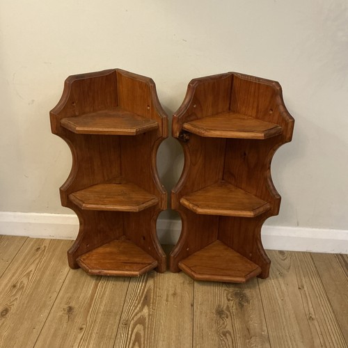 Pair vintage pine corner - vintage,