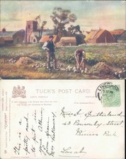 Village scene with church and