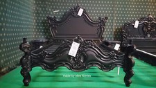 UK King5' Gothic Black designer Baroque French style mahogany Bed