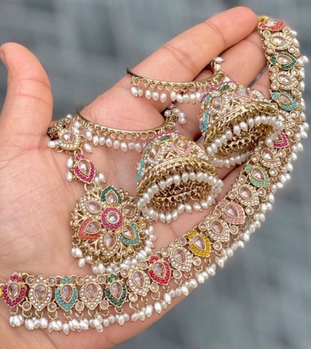 Multi gold jhumka earrings - jhumka,