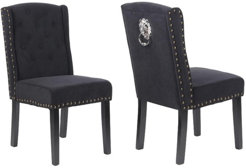 Black velvet dining - black, chairs