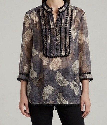 Jaeger 100 silk floral - silk, blouse