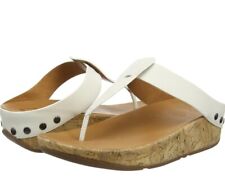 Fitflop IBIZA LEATHER CORK URBAN WHITE SANDALS UK 07