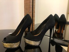Black Sand High Heels Lather