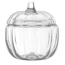 Glass Pumpkin Candy Jar Clear