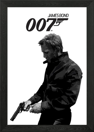 James bond 007 framed wall - james, art