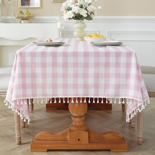 Pink Checkered Tablecloth
