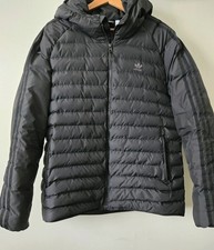 Adidas Originals Puffer Jacket Black Men’s Size L – Hooded Winter Coat