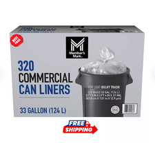 Member's Mark 33 Gallon Commercial Can Liners 320 ct free shipping