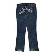 Ed Hardy Boot Cut Jeans - 30W UK 8 Blue Cotton