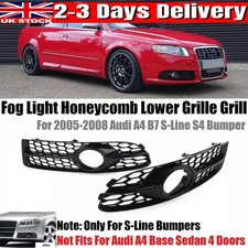 For 2005~2008 Audi A4 B7 S-Line S4 Bumper Fog Light Honeycomb Lower Grille Grill