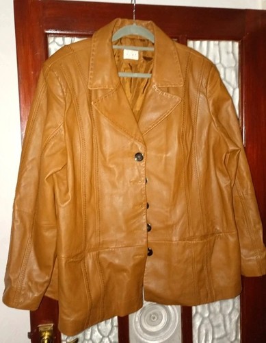 Elvi tan leather jacket - leather,