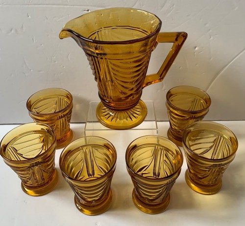 Vintage art deco glass - vintage, pitcher
