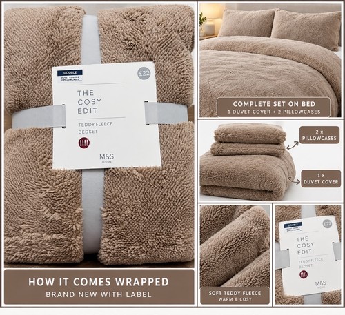 Teddy fleece double duvet - m&s,
