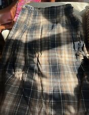 Tartan Skirt- Pure New Wool- Made in Scotland- Waist 28 