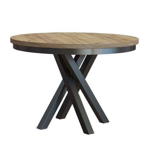 Round extendable dining table - round,