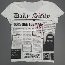 Rare Dolce And Gabbana T Shirt Daily Sicily Newspaper Print Size Large