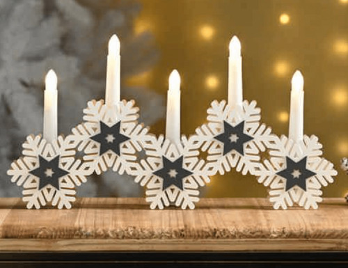 Festive wooden snowflake - wooden,