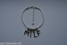 Hotwife Anklet 'MILF' Euro Ankle Chain Jewellery Femdom Slut Fetish Lifestyle UK