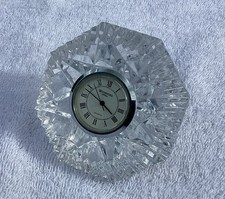 Vintage WATERFORD CRYSTAL LISMORE Diamond Shape DESK TABLE CLOCK 8cm x 6cm 438g