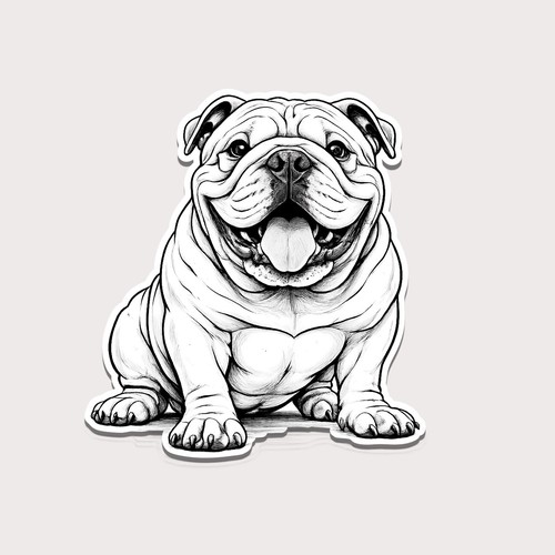English bulldog vinyl sticker - bulldog,