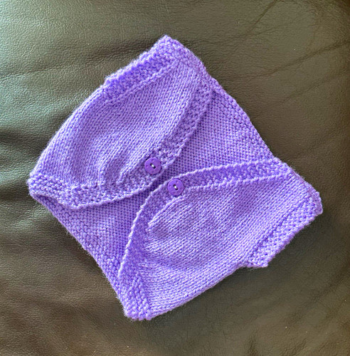 Lilac hand knitted baby bolero - hand,