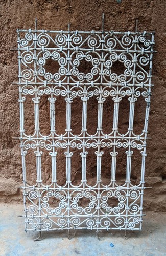 Antique moroccan window grill - window,
