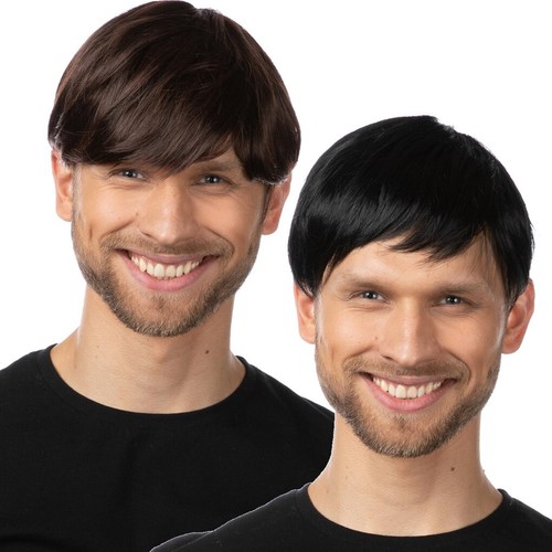 Natural mens wig brown - mens, hair