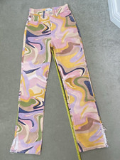 Zara Size 32 EUR Mid Rise Straight Leg Marble Jeans Multicolor VGC!