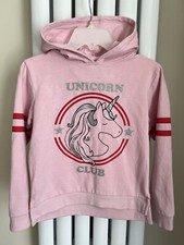 I Love Girlswear - Girls Pink Hoodie / Unicorn Club - Size 9 Years