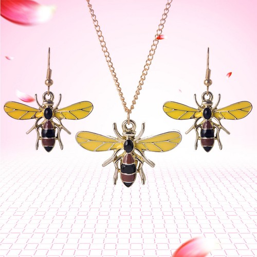 Yellow bee jewelry set - yellow,
