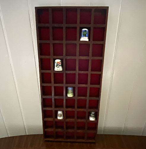 Wooden thimble display case - wooden,