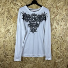 Harley-Davidson Motorcycles Affliction Tee T-Shirt Long Sleeve White 2X 2XL 2010