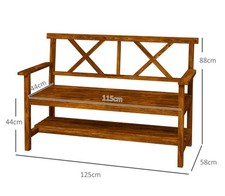 2-Seater Garden Bench Wooden