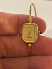 Accurist gold metal ladies bangle manual watch - Working
