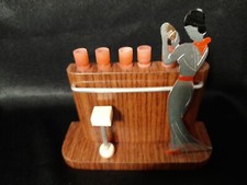 French Sudre Novelty Cocktail Sticks Depicting a Lady at a Bar