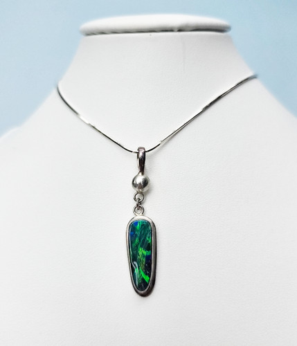 Black opal pendant - opal,