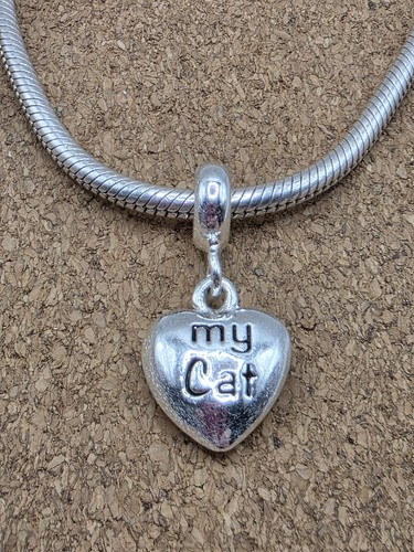 Authentic silver love cat - my,