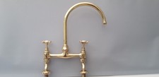 SOLID BRASS KITCHEN SWAN NECK MIXER TAP RECLAIMED TRADITIONAL VINTAGE