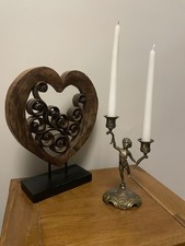 Vintage Brass Cherub Candelabra